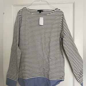 J crew Mercantile striped shirt “over” denim. New with tags. Size M.